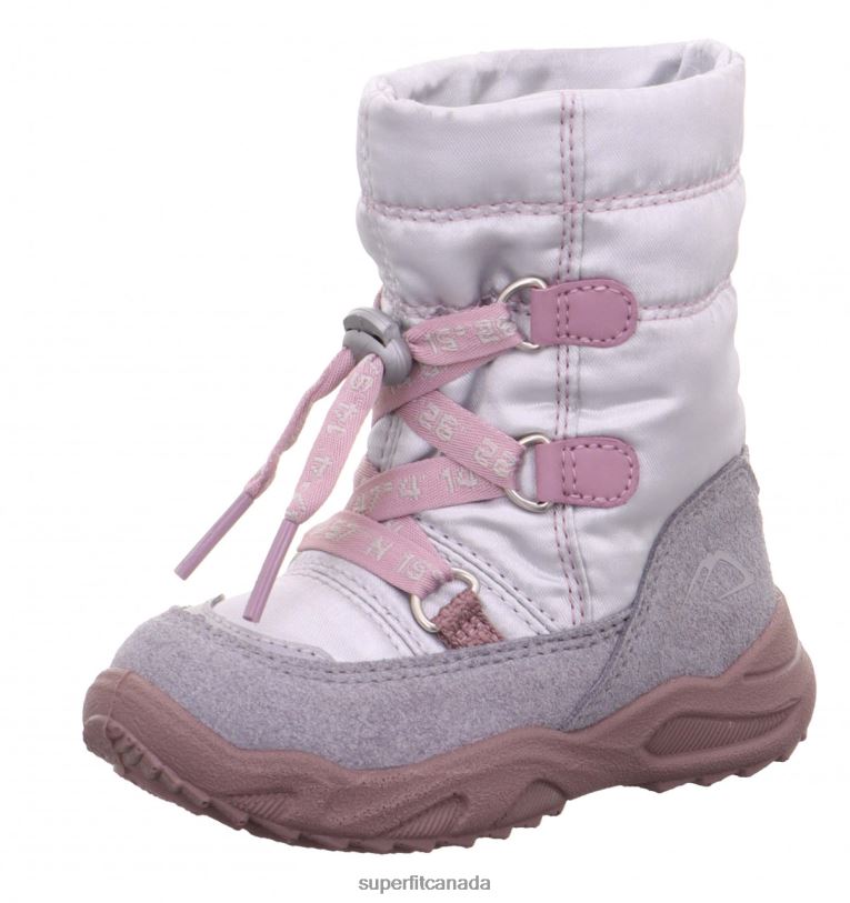 Superfit GLACIER - Boot with Lacing Light Grey/Purple Boots24FTT498