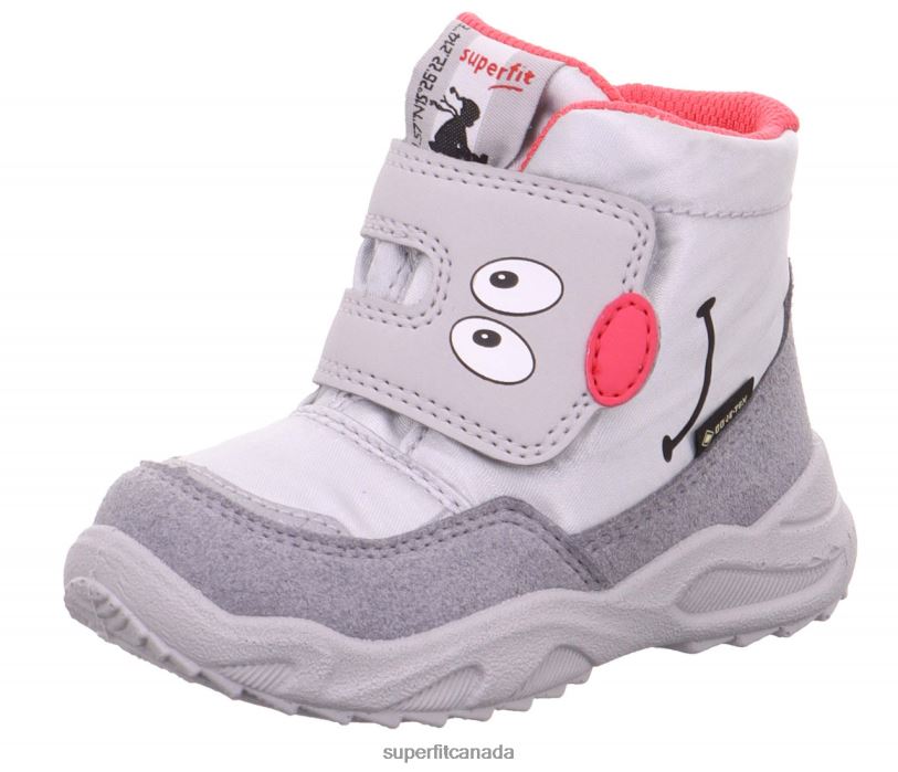 Superfit GLACIER - Boot with Velcro Fastener Light Grey/Pink Boots24FTT467