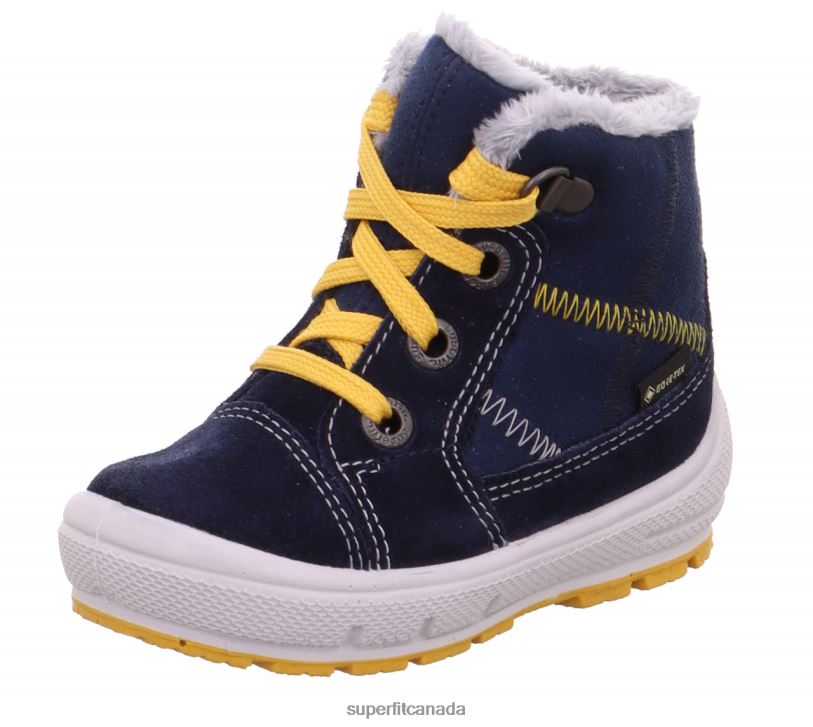 Superfit GROOVY - Boot with Lacing Blue/Yellow Boots24FTT486