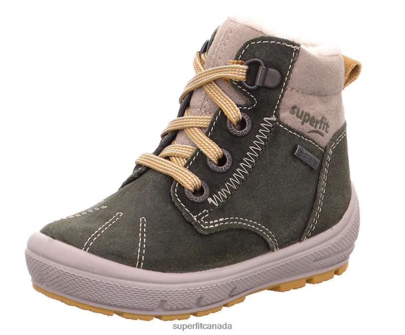 Superfit GROOVY - Boot with Lacing Green/Beige Boots24FTT469