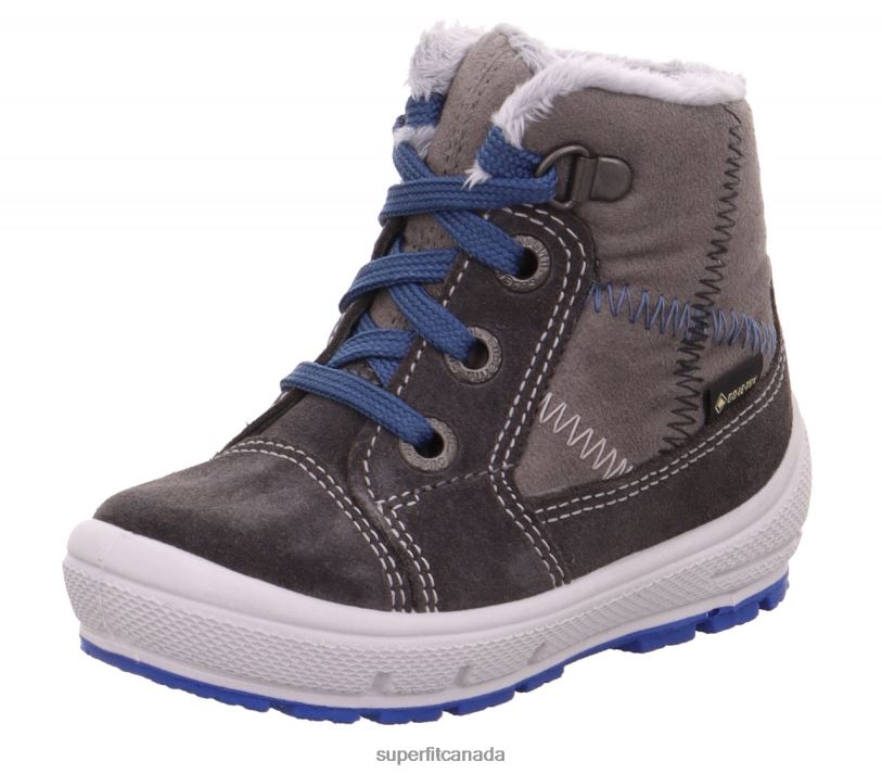 Superfit GROOVY - Boot with Lacing Grey/Blue Boots24FTT437