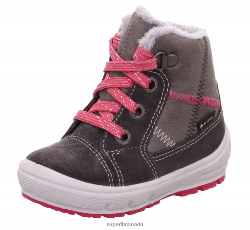 Superfit GROOVY - Boot with Lacing Grey/Pink Boots24FTT443