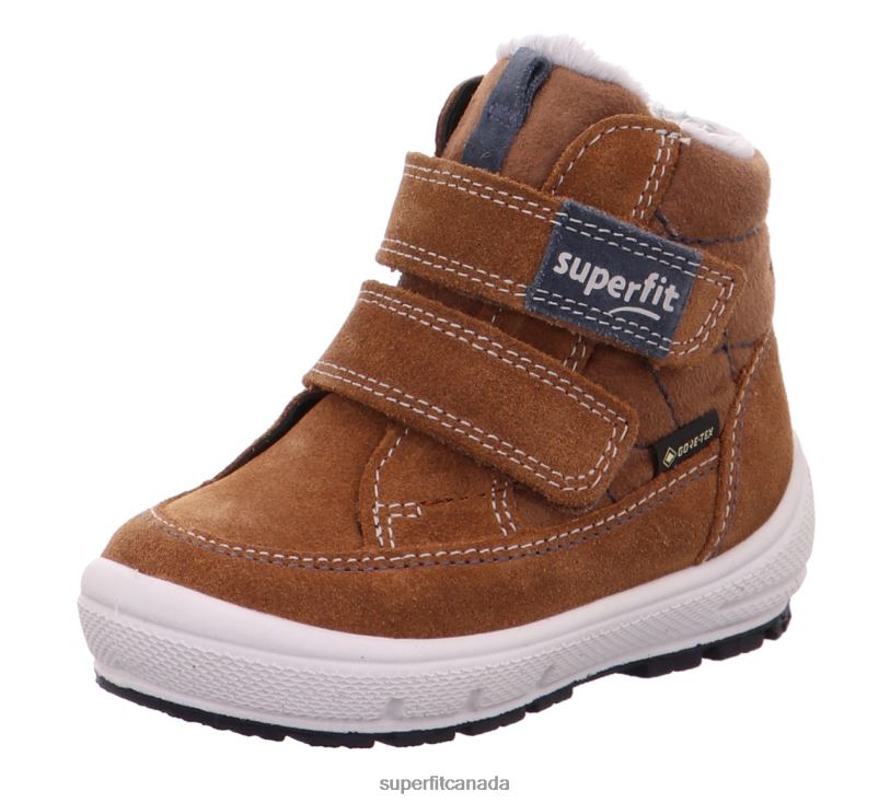 Superfit GROOVY - Boot with Velcro Fastener Brown/Blue Boots24FTT473