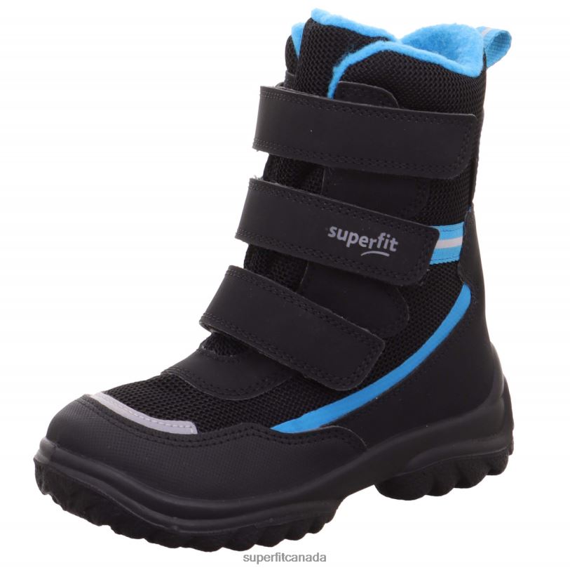 Superfit SNOWCAT - Boot with Velcro Fastener Black/Blue Boots24FTT481