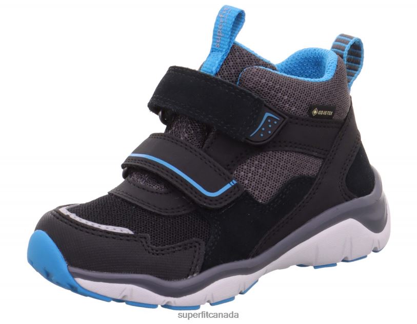 Superfit SPORT5 - Sneakers high with Velcro Fastener Black/Light Blue High Sneakers24FTT416