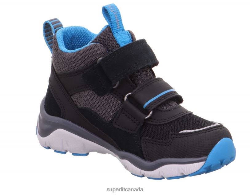 Superfit SPORT5 - Sneakers high with Velcro Fastener Black/Light Blue High Sneakers24FTT416