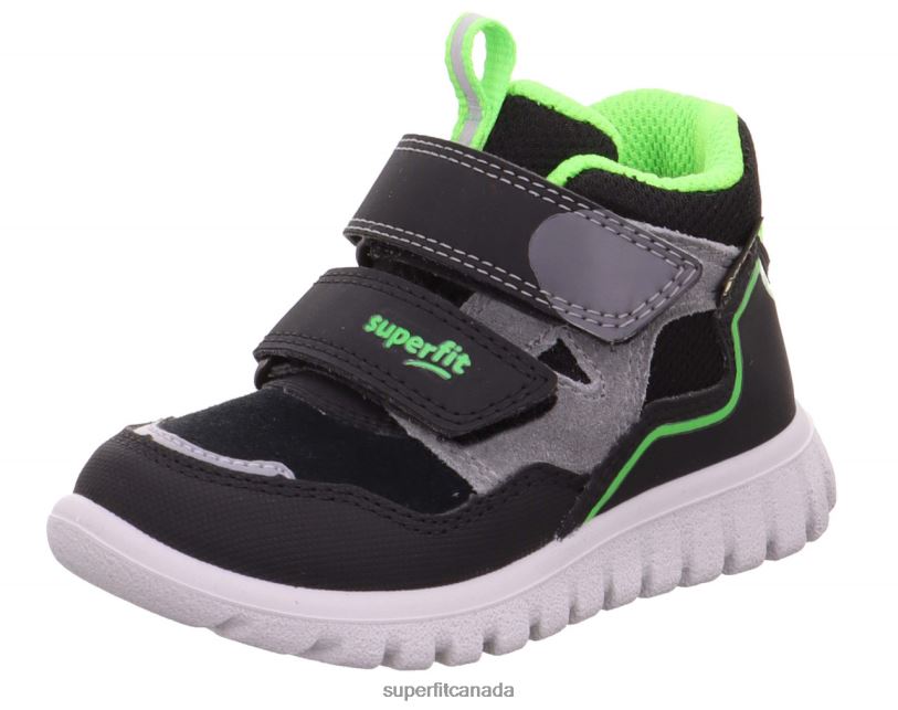 Superfit SPORT7 MINI - Sneakers high with Velcro Fastener Black/Green High Sneakers24FTT401