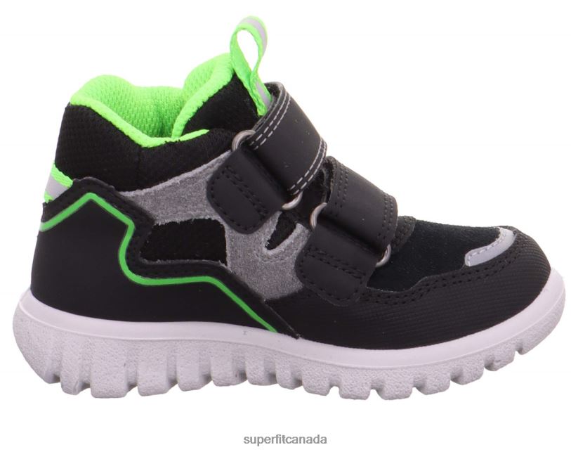 Superfit SPORT7 MINI - Sneakers high with Velcro Fastener Black/Green High Sneakers24FTT401