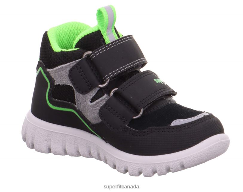 Superfit SPORT7 MINI - Sneakers high with Velcro Fastener Black/Green High Sneakers24FTT401