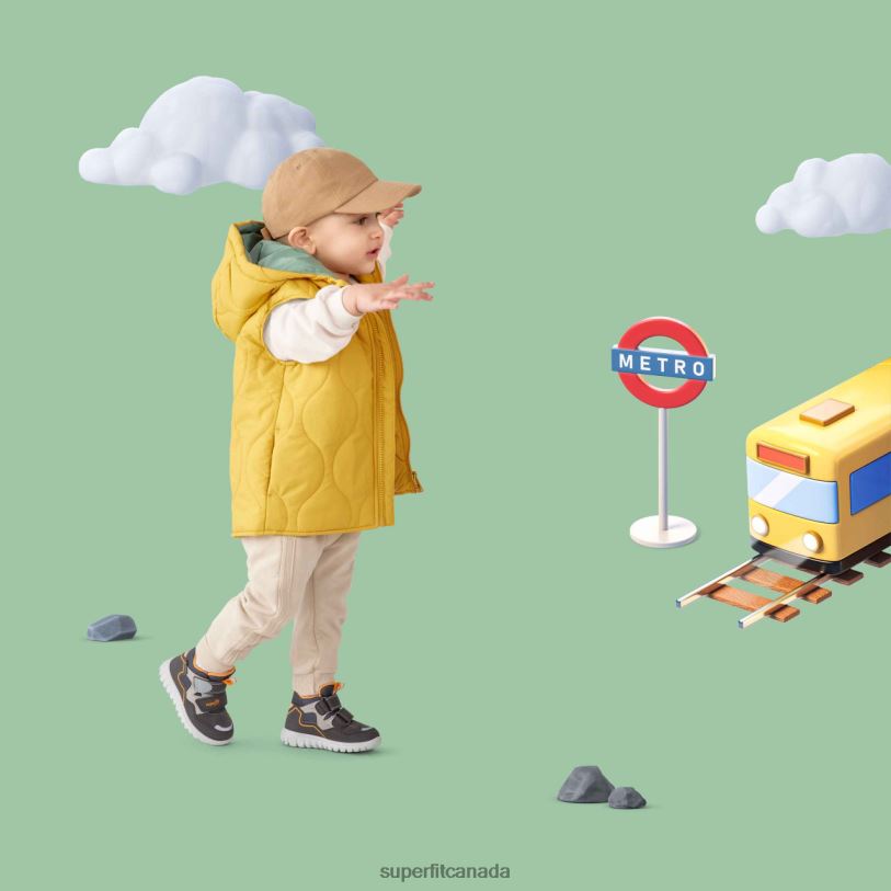 Superfit SPORT7 MINI - Sneakers high with Velcro Fastener Grey/Orange High Sneakers24FTT365