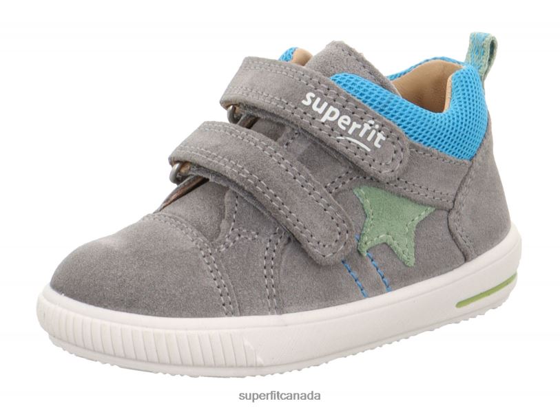 Superfit MOPPY - Sneakers low with Velcro Fastener Light Grey/Blue Low Sneakers24FTT236
