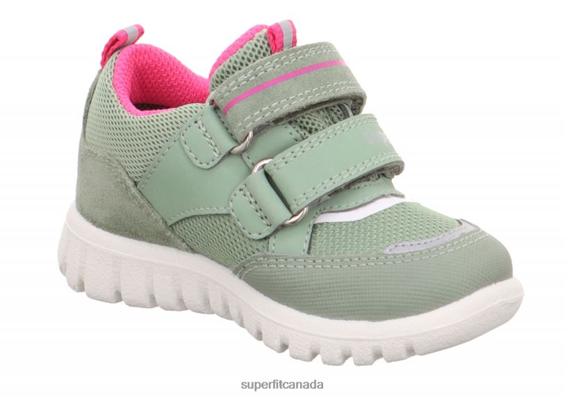 Superfit SPORT7 MINI - Sneakers low with Velcro Fastener Light Green/Pink Low Sneakers24FTT267