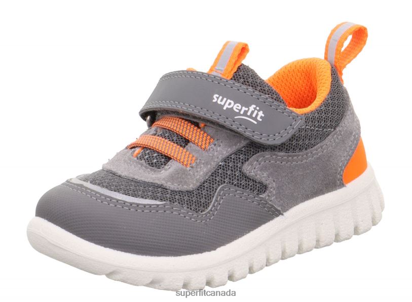 Superfit SPORT7 MINI - Sneakers low with Velcro Fastener Light Grey/Orange Low Sneakers24FTT348