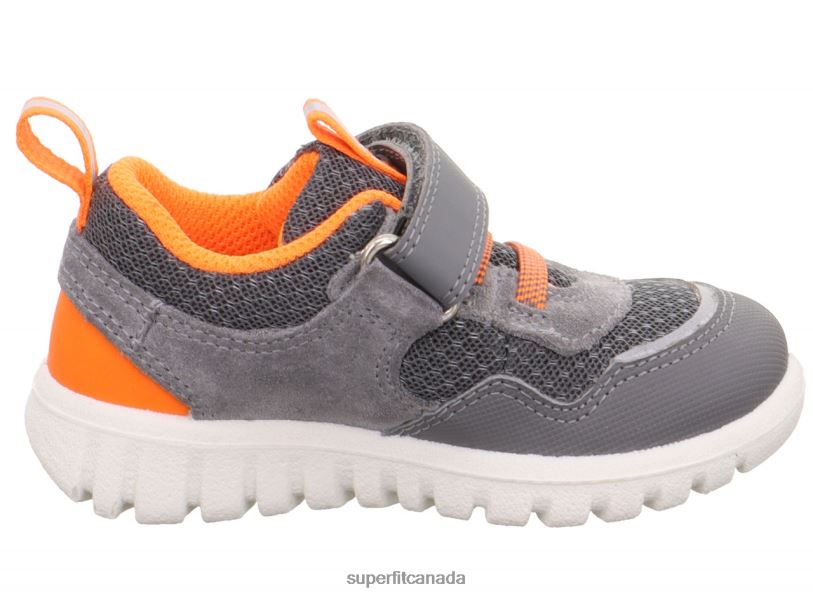 Superfit SPORT7 MINI - Sneakers low with Velcro Fastener Light Grey/Orange Low Sneakers24FTT348