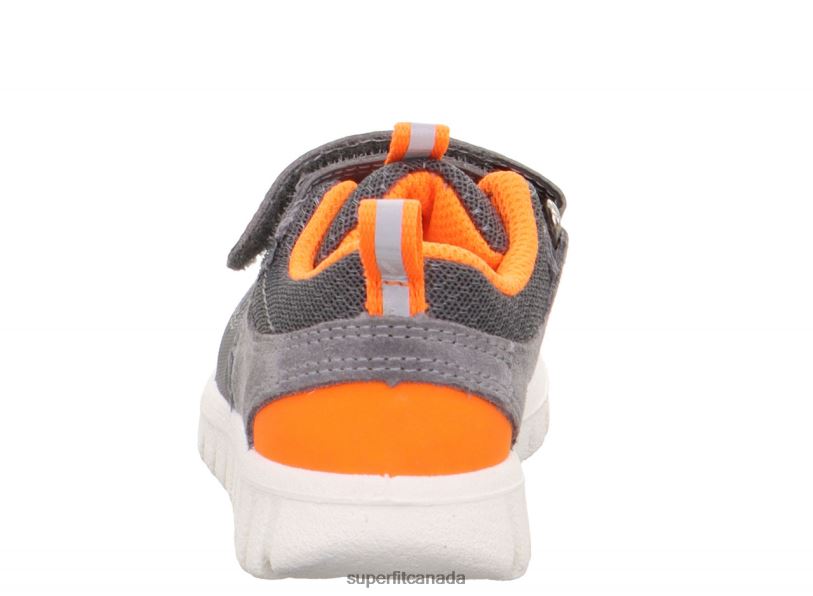 Superfit SPORT7 MINI - Sneakers low with Velcro Fastener Light Grey/Orange Low Sneakers24FTT348