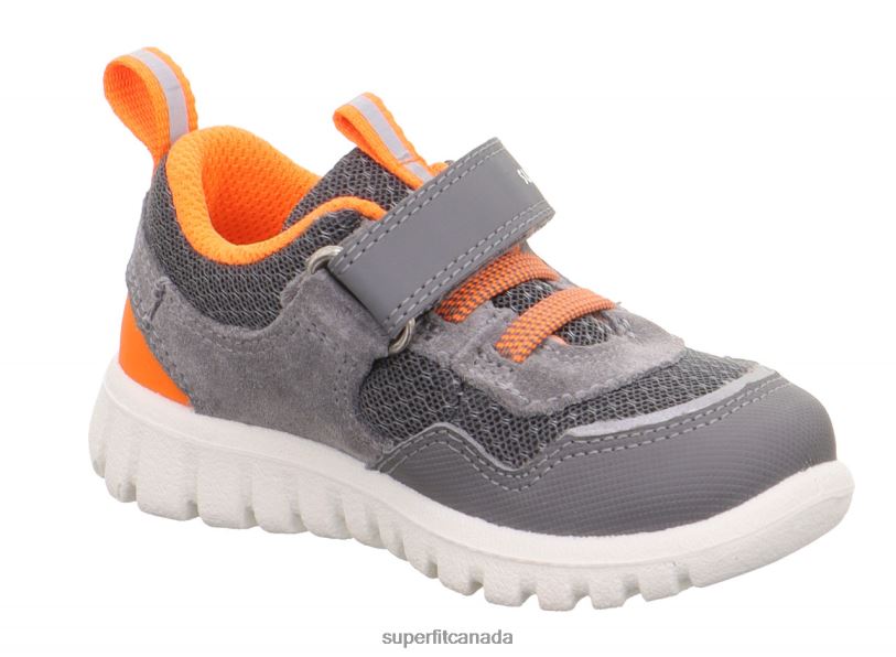 Superfit SPORT7 MINI - Sneakers low with Velcro Fastener Light Grey/Orange Low Sneakers24FTT348