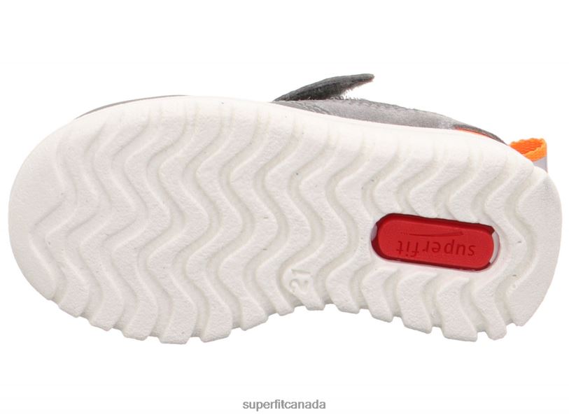 Superfit SPORT7 MINI - Sneakers low with Velcro Fastener Light Grey/Orange Low Sneakers24FTT348