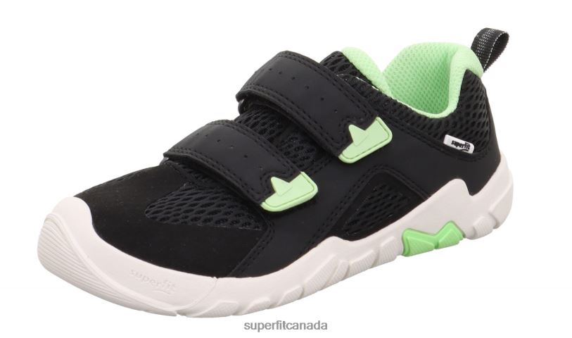 Superfit TRACE - Sneakers low with Velcro Fastener Black/Light Green Low Sneakers24FTT546