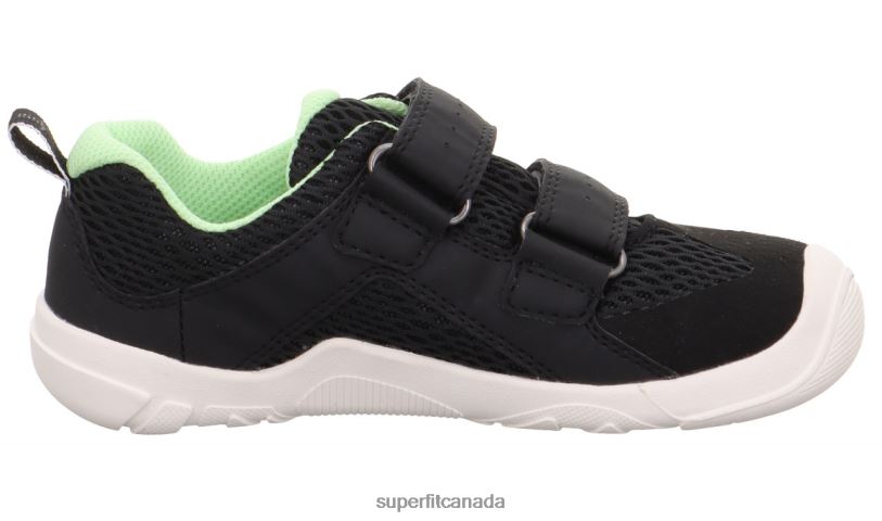 Superfit TRACE - Sneakers low with Velcro Fastener Black/Light Green Low Sneakers24FTT546