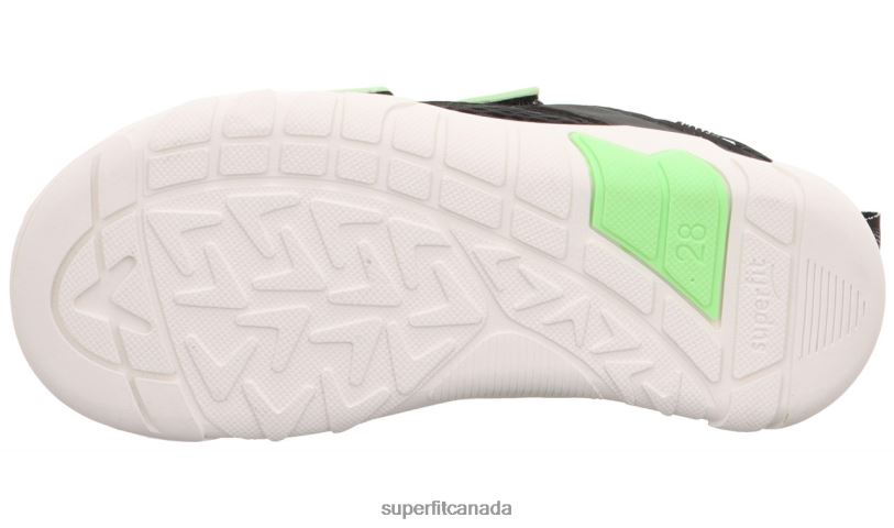 Superfit TRACE - Sneakers low with Velcro Fastener Black/Light Green Low Sneakers24FTT546