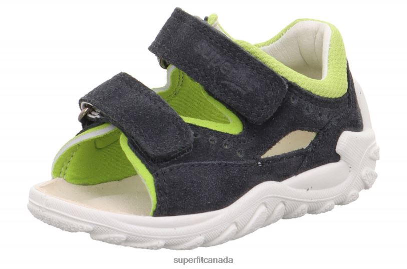 Superfit FLOW - Sandal with Velcro Fastener Grey/Light Green Sandals24FTT204