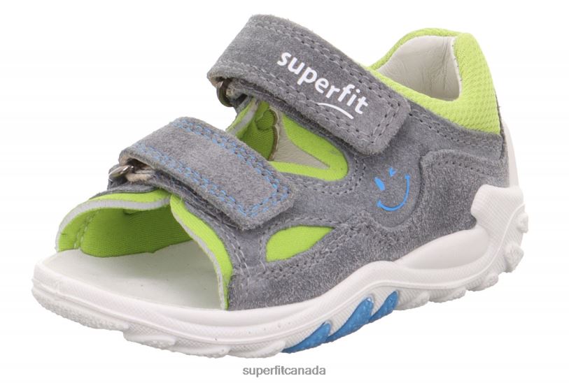 Superfit FLOW - Sandal with Velcro Fastener Light Grey/Light Green Sandals24FTT188