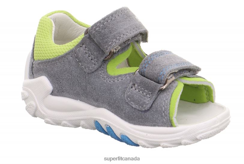 Superfit FLOW - Sandal with Velcro Fastener Light Grey/Light Green Sandals24FTT188