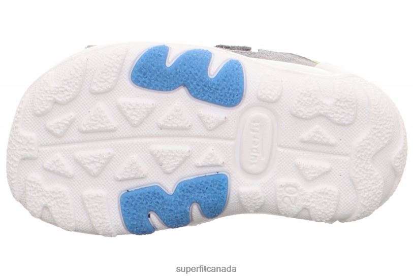 Superfit FLOW - Sandal with Velcro Fastener Light Grey/Light Green Sandals24FTT188