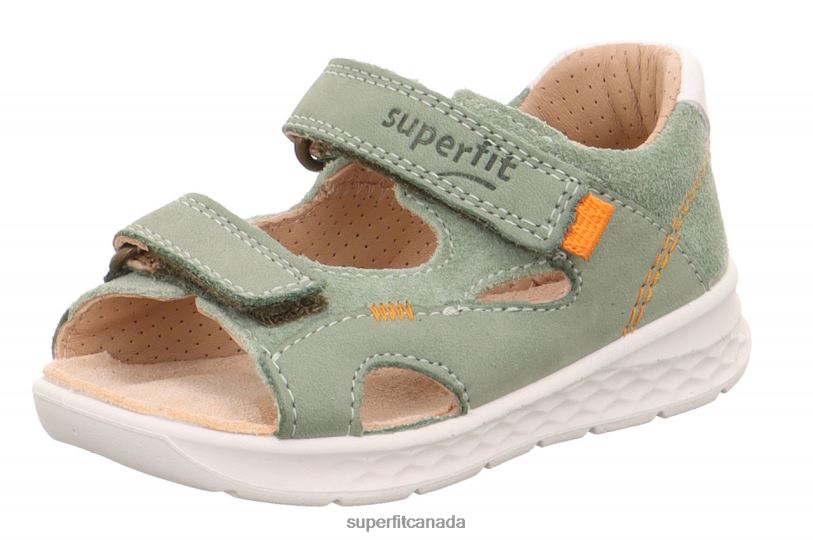 Superfit LAGOON - Sandal with Velcro Fastener Light Green/Orange Sandals24FTT182