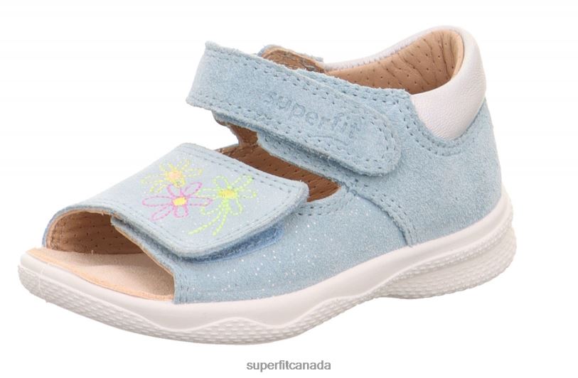 Superfit POLLY - Sandal with Velcro Fastener Light Blue/Silver Sandals24FTT186