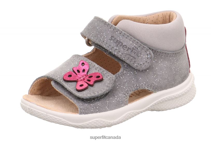 Superfit POLLY - Sandal with Velcro Fastener Light Grey Sandals24FTT198