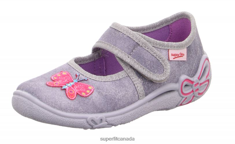 Superfit BELINDA - Slipper with Velcro Fastener Light Grey/Pink Slippers24FTT89