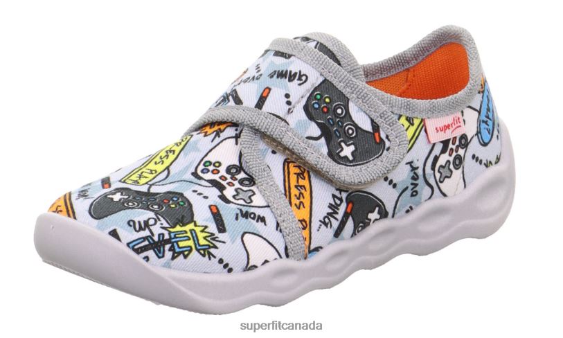 Superfit BUBBLE - Slipper with Velcro Fastener Grey/Multicoloured Slippers24FTT47