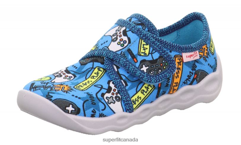 Superfit BUBBLE - Slipper with Velcro Fastener Turquoise/Multicoloured Slippers24FTT27