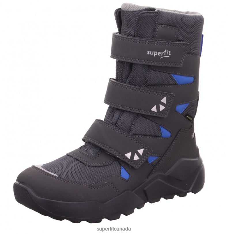 Superfit ROCKET - Boot with Velcro Fastener Grey/Blue Boots24FTT928