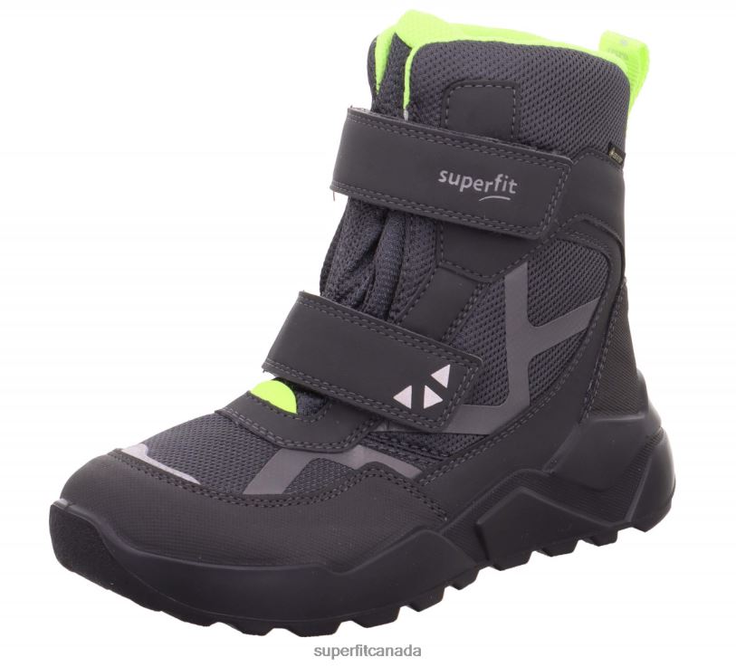 Superfit ROCKET - Boot with Velcro Fastener Grey/Yellow Boots24FTT927