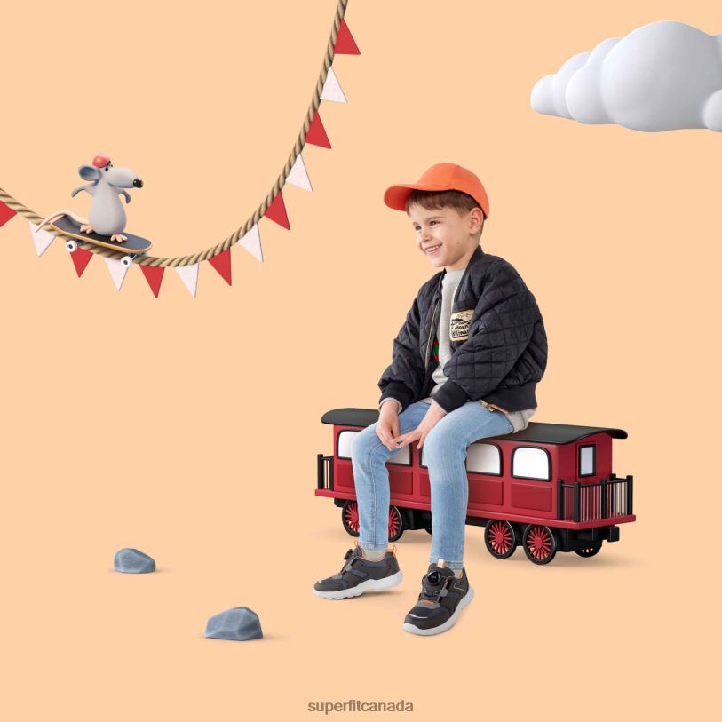 Superfit RUSH - Sneakers low with BOA Fit System Grey/Orange Sneakers24FTT536