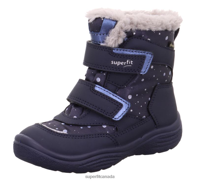 Superfit CRYSTAL - Boot with Velcro Fastener Blue/Light grey Boots24FTT696