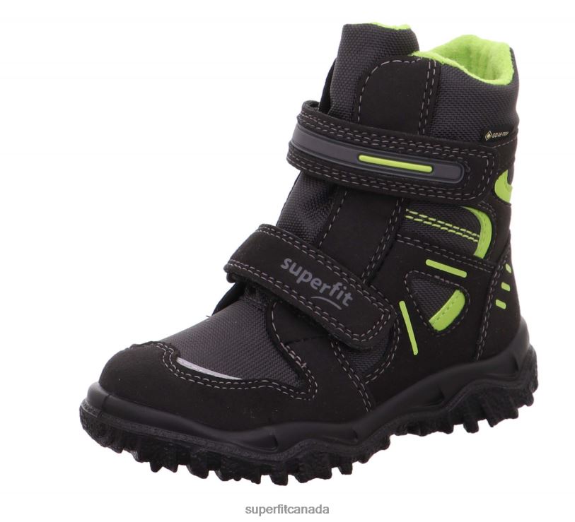 Superfit HUSKY - Boot with Velcro Fastener Black/Green Boots24FTT725