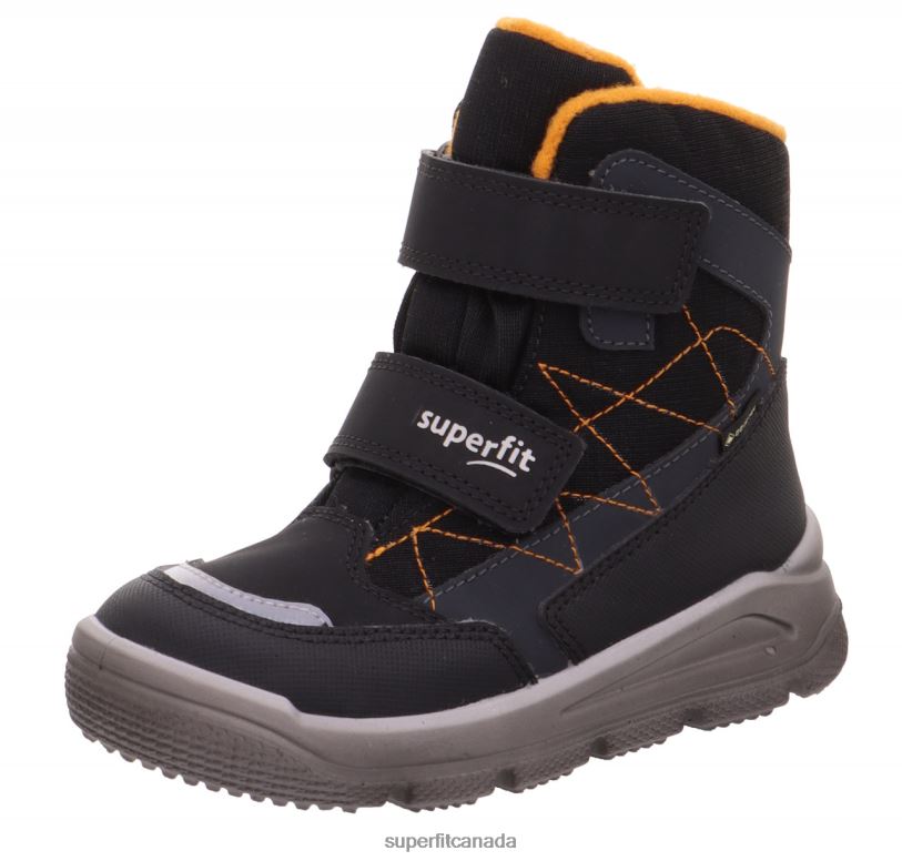 Superfit MARS - Boot with Velcro Fastener Black/Orange Boots24FTT711