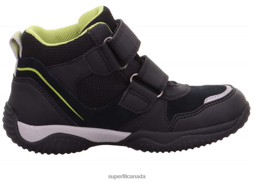 Superfit STORM - Sneakers high with Velcro Fastener Black/Light Green High Sneakers24FTT860