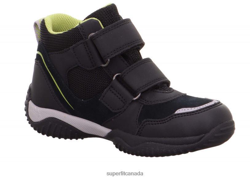 Superfit STORM - Sneakers high with Velcro Fastener Black/Light Green High Sneakers24FTT860