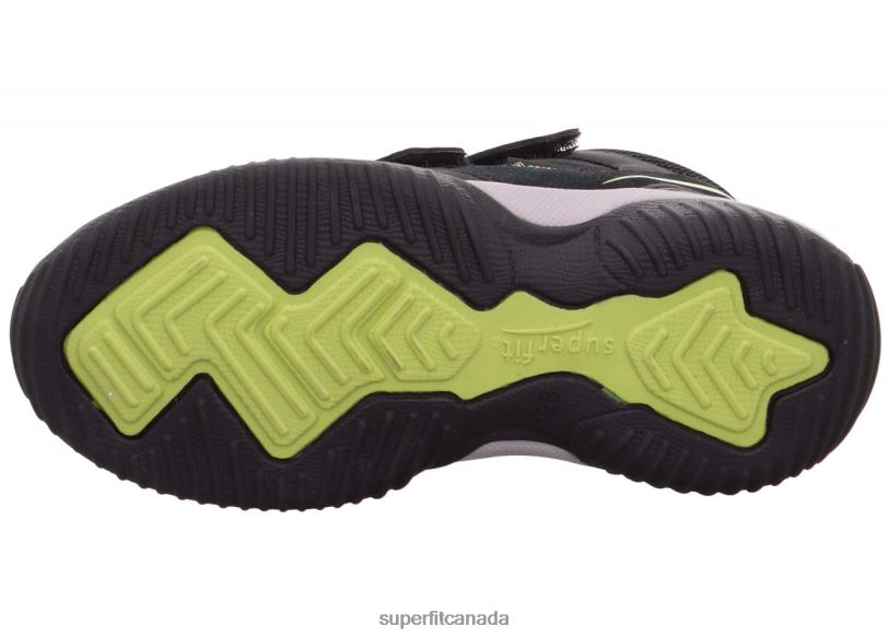 Superfit STORM - Sneakers high with Velcro Fastener Black/Light Green High Sneakers24FTT860