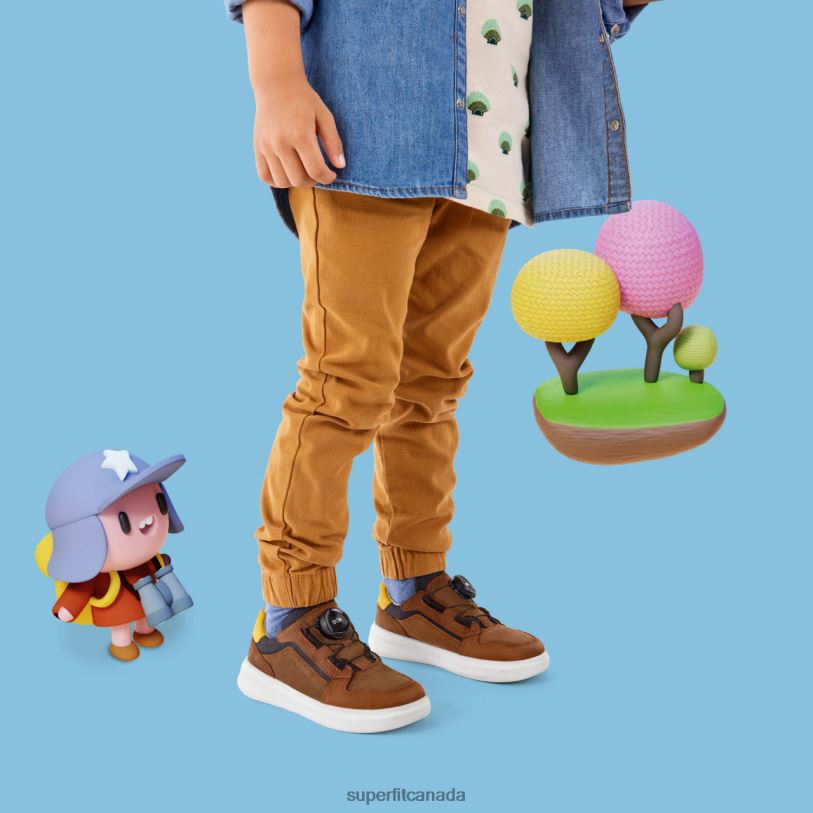 Superfit COSMO - Sneakers low with BOA Fit System Brown/Yellow Low Sneakers24FTT816