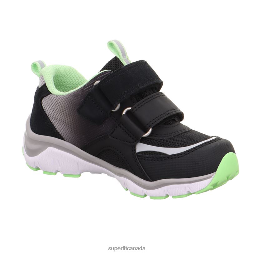 Superfit SPORT5 - Sneakers low with Velcro Fastener Black/Light Green Low Sneakers24FTT794