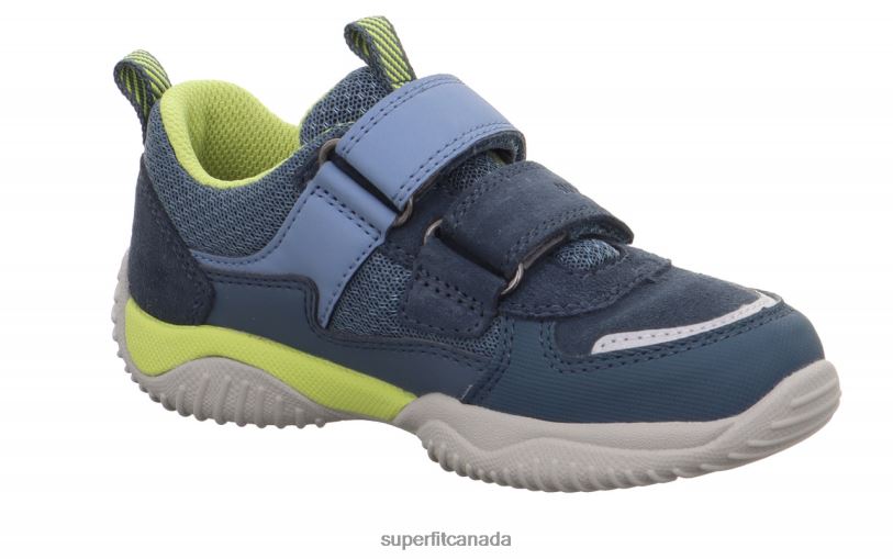 Superfit STORM - Sneakers low with Velcro Fastener Blue/Light Green Low Sneakers24FTT834