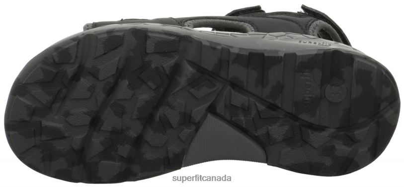 Superfit CRISS CROSS - Sandal with Velcro Fastener Black/Light grey Sandals24FTT623