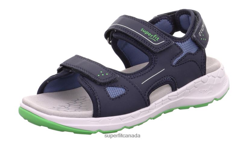 Superfit CRISS CROSS - Sandal with Velcro Fastener Blue/Green Sandals24FTT682