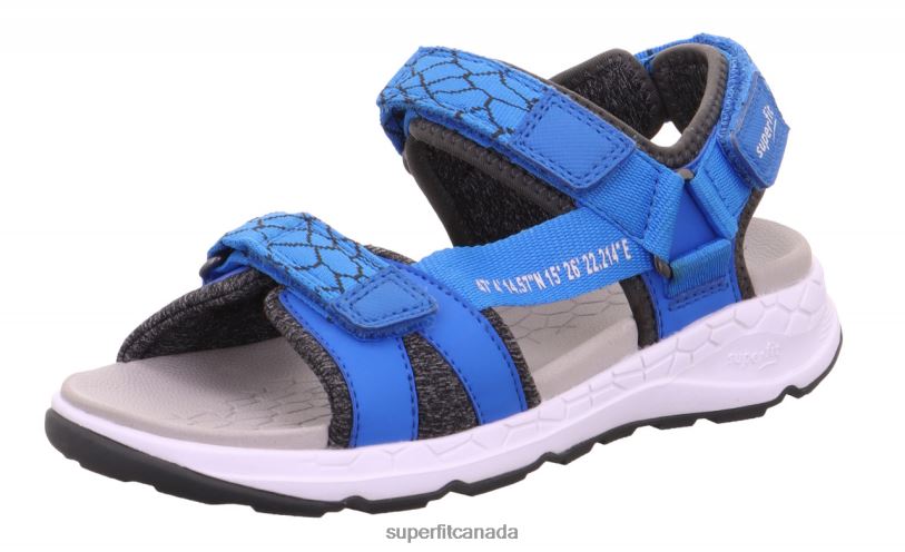 Superfit CRISS CROSS - Sandal with Velcro Fastener Blue/Grey Sandals24FTT665