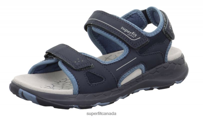 Superfit CRISS CROSS - Sandal with Velcro Fastener Blue/Light grey Sandals24FTT671
